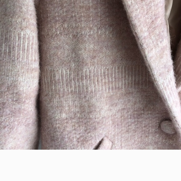SÉZANE Pink Wool Blend Shawl Collar Coat Soft Rose Melange Size 38 M - Picture 2 of 15